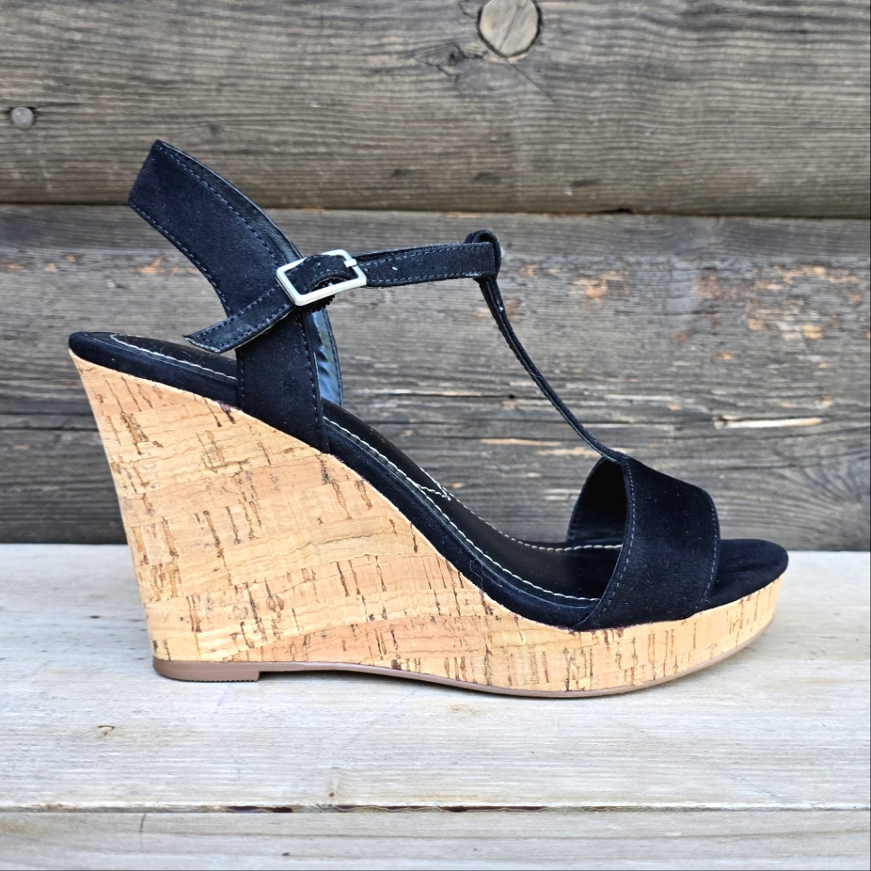 Charles By Charles David Libra Coastal Boho Luxe Platform Cork Wedge Sandal 6.5m